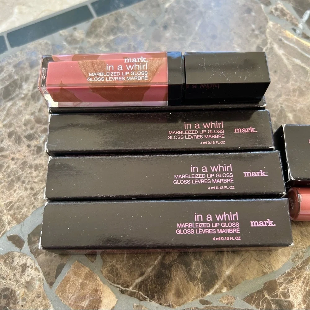 Avon Mark In A Whirl Lip Gloss Brown Sugar Lot Of 5 Glow Gloss Honey New
